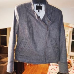 ❤️ NWT Banana Republic Italian gray wool moto jacket sz S
